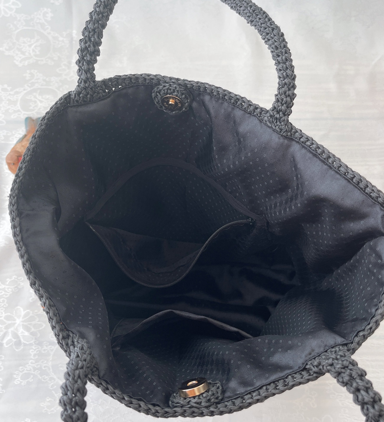 EL YAPIMI, SİYAH-TURUNCU RENK ÇANTA – c023