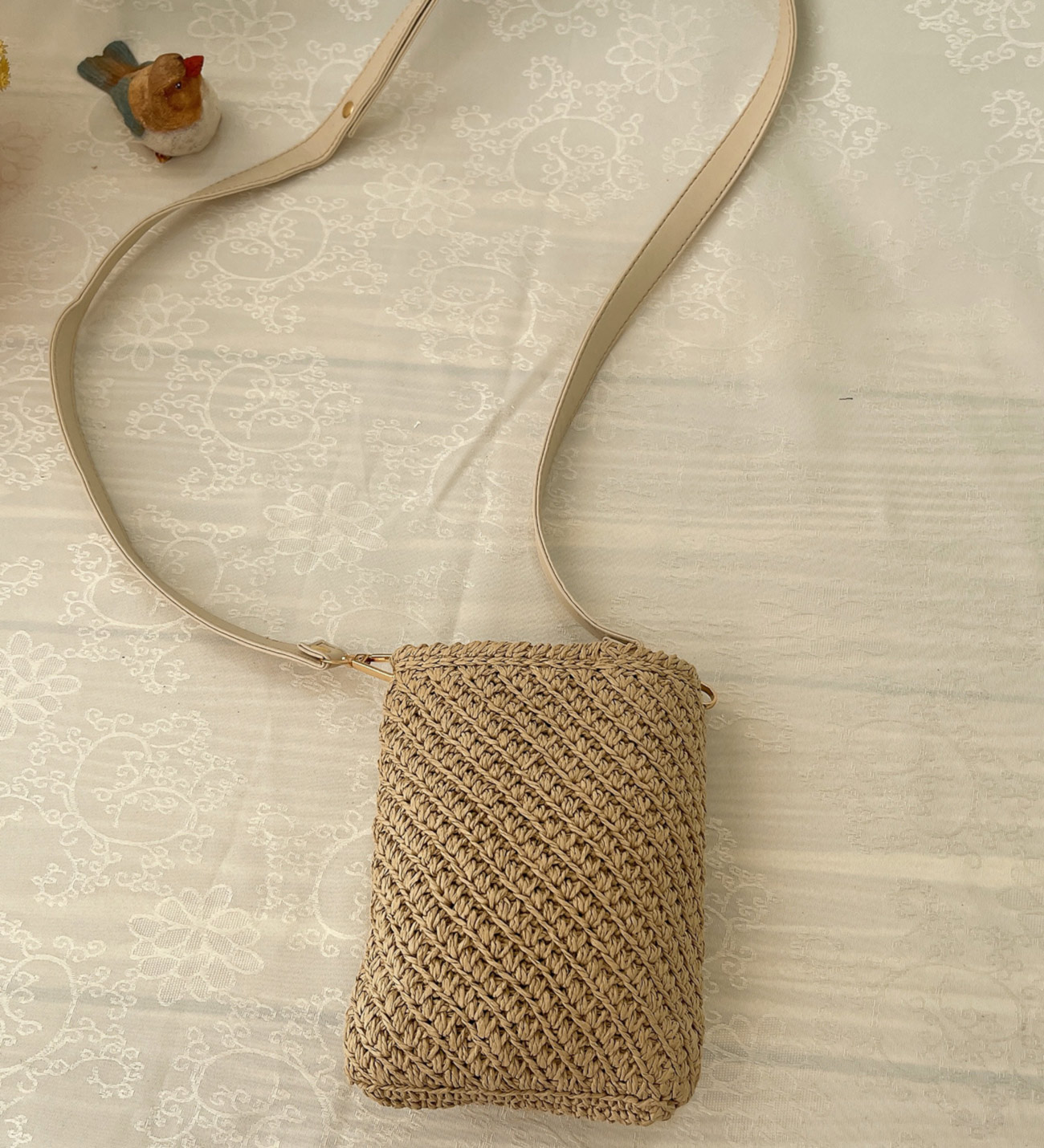 EL YAPIMI, HASIR RENK ÇANTA – c033